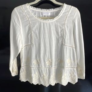 NWT Velvet Cream Top SZ S
